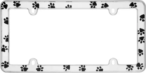 Cruiser Accessories 23033 Paws License Plate Frame (Chrome)