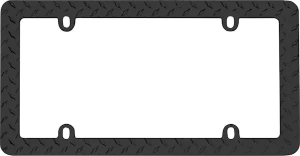 Cruiser Accessories 30850 Diamond Plate License Plate Frame (Matte Black)