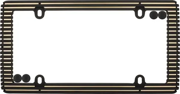 Cruiser Accessories 58300 Billet License Plate Frame (Flat Black/ Matte Gold)