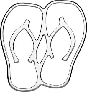 Cruiser Accessories 83003 3D-Cals Hula Flops Automotive Decal (Chrome)