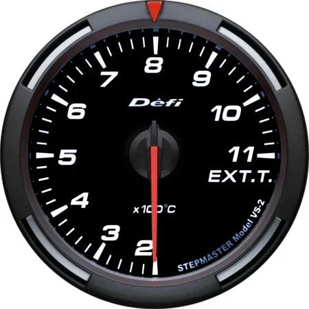 Defi Racer Gauge Exhaust Temperature Meter (200 to 1100 degrees C) 60mm White DF11806