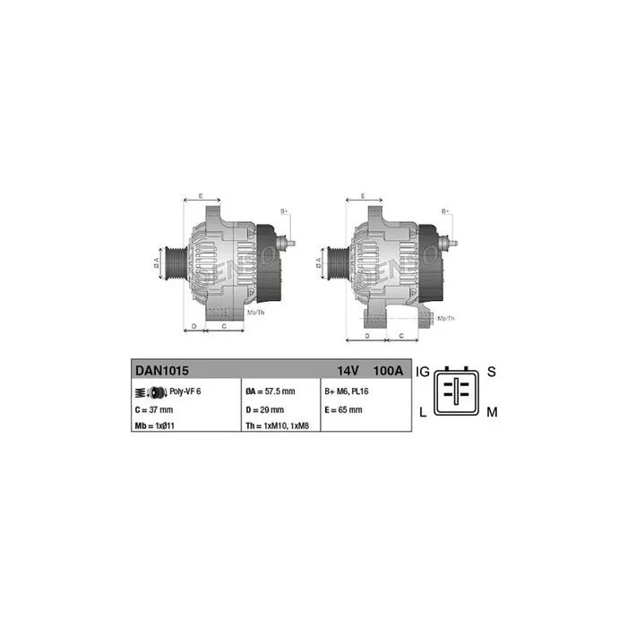 DENSO DAN1015 Alternator