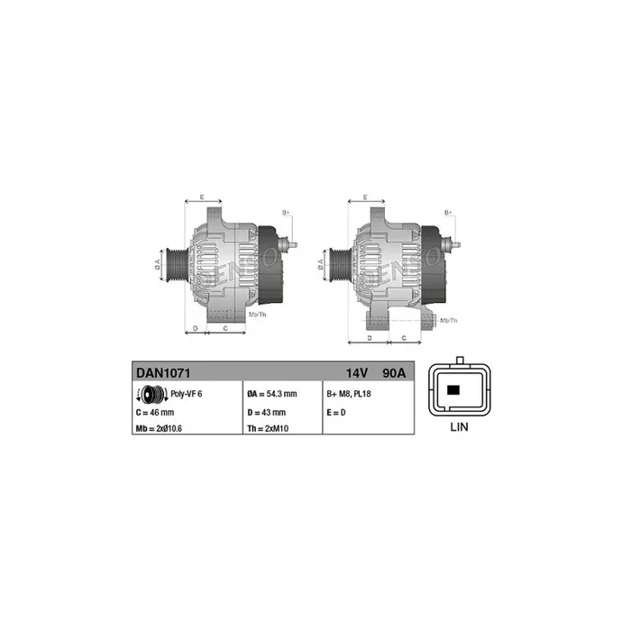 DENSO DAN1071 Alternator