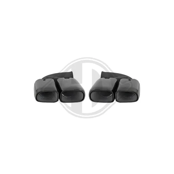 DIEDERICHS 4204004 Exhaust tip for PORSCHE Cayenne (92A) 76 mm, Black, 370mm