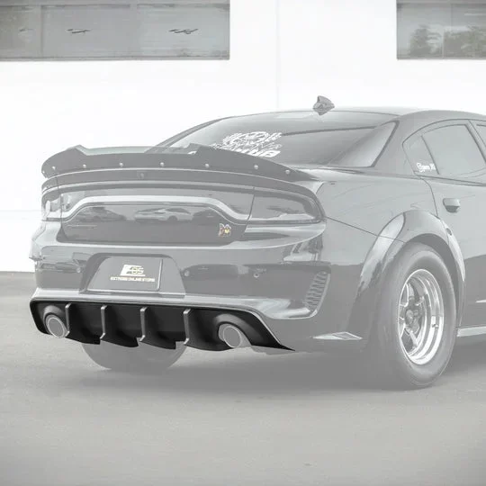 EOS 2020-2025 Charger Widebody | SRT Rear Bumper Exhaust Diffuser Matte Black
