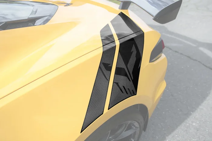 EOS 2020-2025 Corvette C8 E-Ray Z06 Rear Carbon Flash Fender Stripes