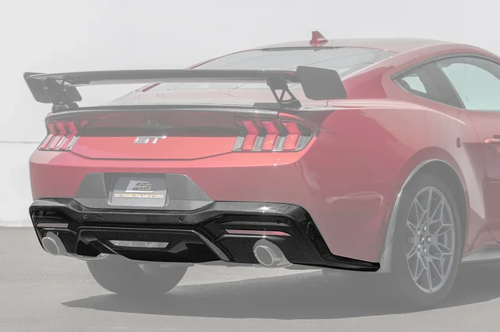 FFP 2024-2025 Ford Mustang GT Package Dual Tips Carbon Fiber Rear Bumper Diffuser