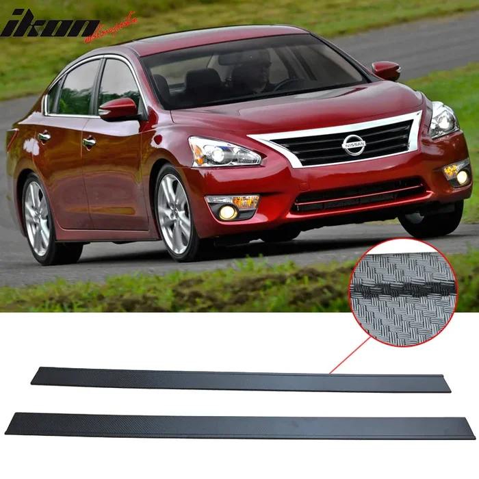 Fits 13 Nissan Altima CF Texture Side Skirts Extension Bottom Line Lip