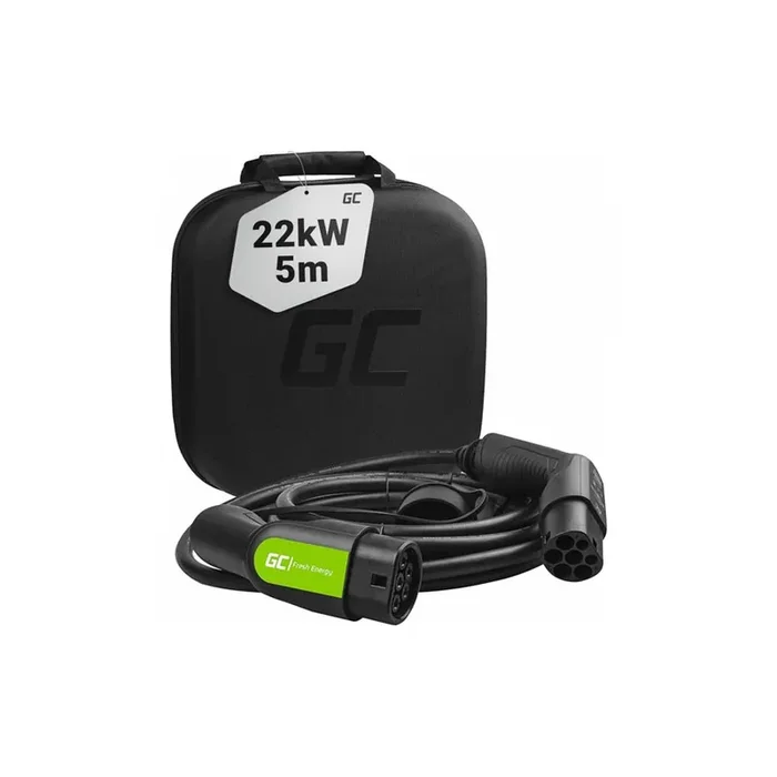 Green Cell EV07 Charging cable Charging coupler type 2, Charging plug type 2, 32A, 22kW, 5m, Phases 3, IP55