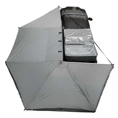 HD Nomadic 270 Degree Awning – Driver Side – Dark Gray Awning with Black Cover
