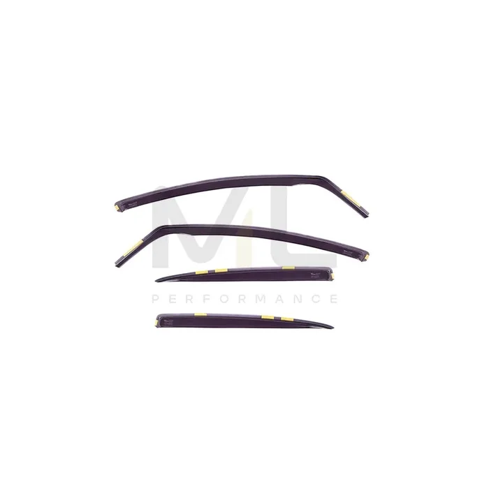 HEKO 15146 Wind deflectors Arrow direction, Front, Rear, Vehicle Door, Smoke Grey