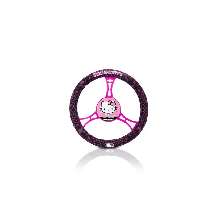 HELLO KITTY KIT3018 Steering wheel cover 360mm, 380mm, Light pink, Polyester