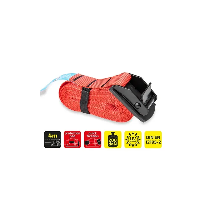 HEYNER 880400 Tie down strap Black, Red, 4 m, 25 mm, 200 kg