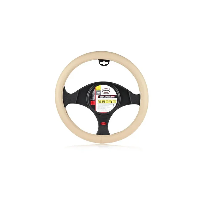 HEYNER SoftComfort Pro 603500 Steering wheel cover Beige, Ø 37-39cm, PVC