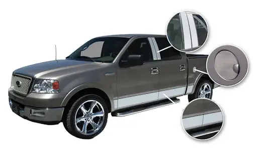 ICI UCUT-RKP8-LB Proflex U-Cut Chrome Rocker Panel