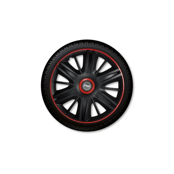 J-TEC Maximus, Black Red J16126 Wheel trims 16 Inch Black/Red