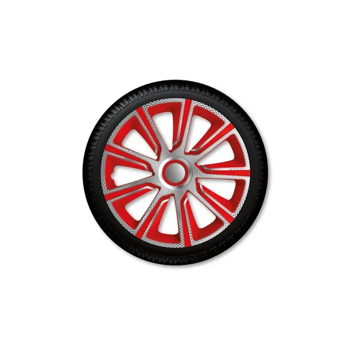 J-TEC Veron carbon, Silver Red J13136 Wheel trims 13 Inch Carbon, Red/Silver