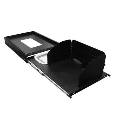 Large Refrigerator Tray and Sink Slide – Black Powder Coat Universal