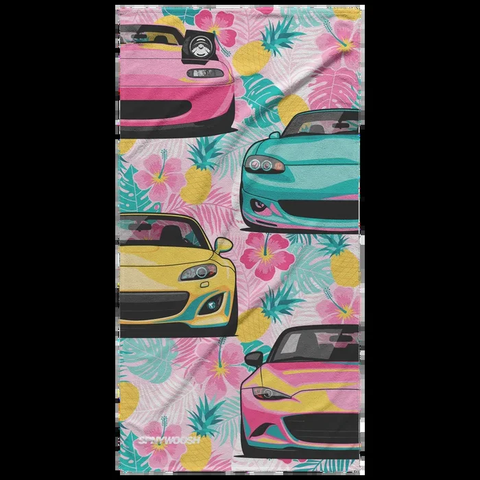 Miata Beach Towel – Pineapple Floral