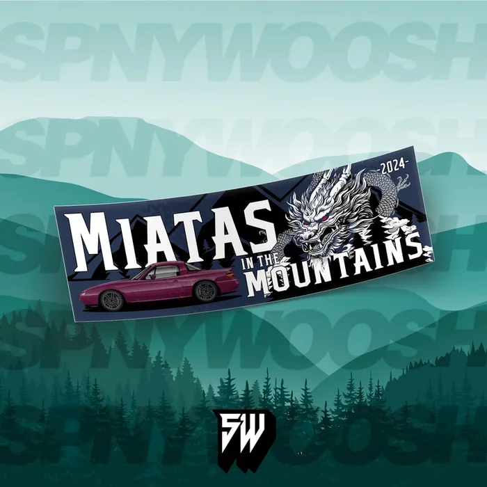 Miatas in the Mountains – Dragon Slap Sticker
