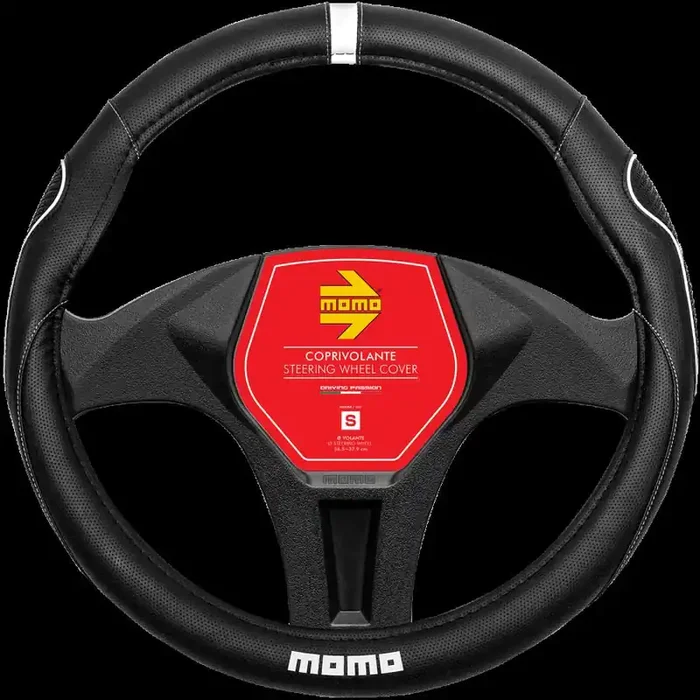 Momo SUPERGRIP SWC014BW Steering wheel cover Black, White, Ø 38-39cm, PVC