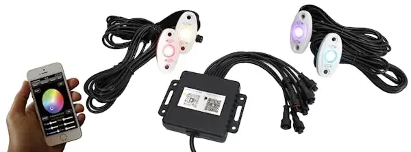 Race Sport Lighting RSLD4KITCS-W ColorSMART 4-LED Glow Pod WHITE Kit