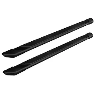 Raptor Series 1901-0626BT Raptor Series 5 in Tread Step Slide Track Running Boards Black Textured Aluminum