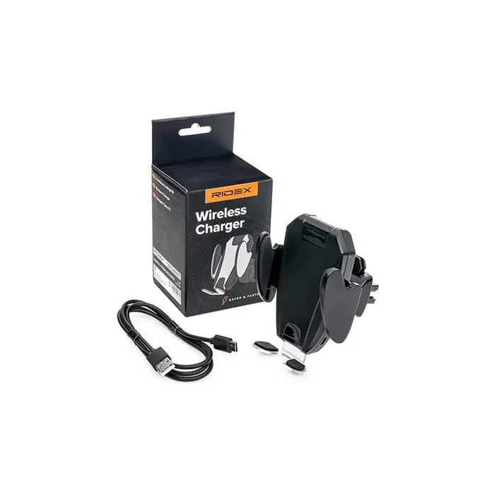 RIDEX 100014A0017 Car phone holder 60-85 mm, with wireless charger, air vent, with USB plug (type C), universal