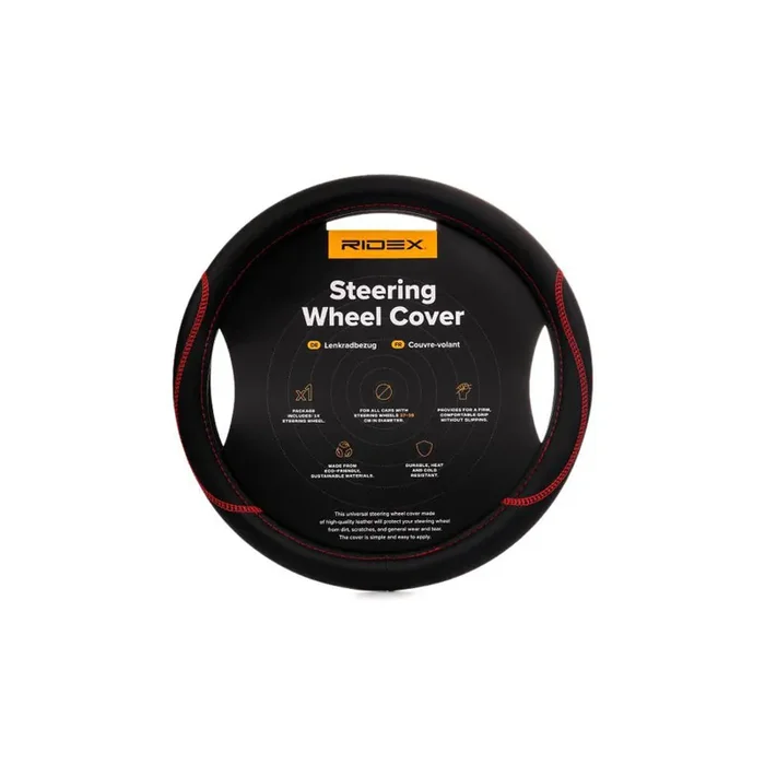 RIDEX 4791A0003 Steering wheel cover Black, Red, Ø 37-39cm, PVC