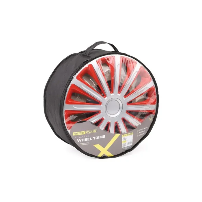 RIDEX PLUS 100009A0023P Wheel trims 15 Inch Red, Silver