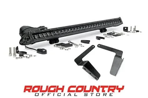 Rough Country 70657 30-inch Black Series Single Row LED Light Bar & Hidden Bumper Mounts Kit