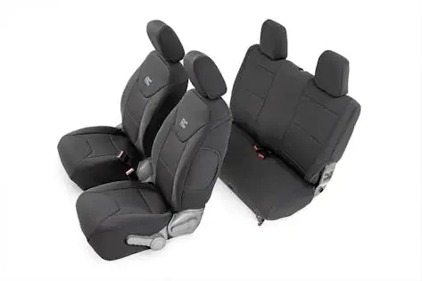 Rough Country 91005 Jeep Neoprene Seat Cover Set Black [07-10 Wrangler JK 2 Door]