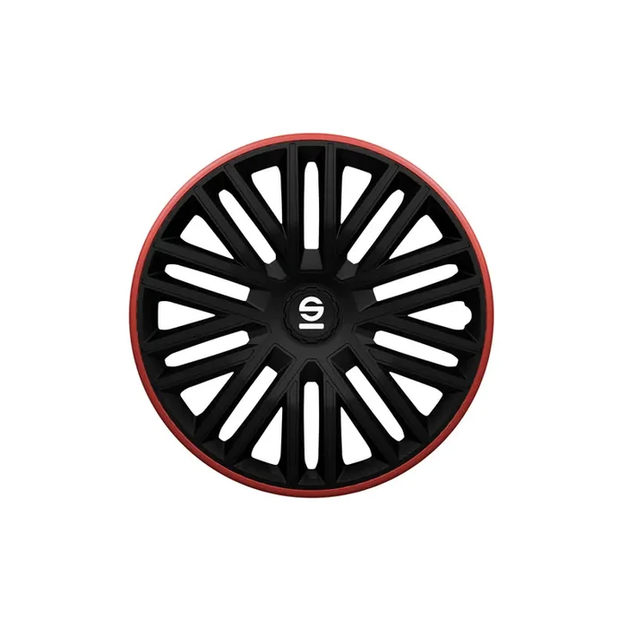 Sparco Bergamo SPC1585BKRD Wheel Trims 15 Inch (Black/Red)
