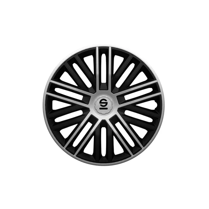 Sparco Bergamo SPC1585BKSV Wheel Trims 15 Inch (Black/Silver)