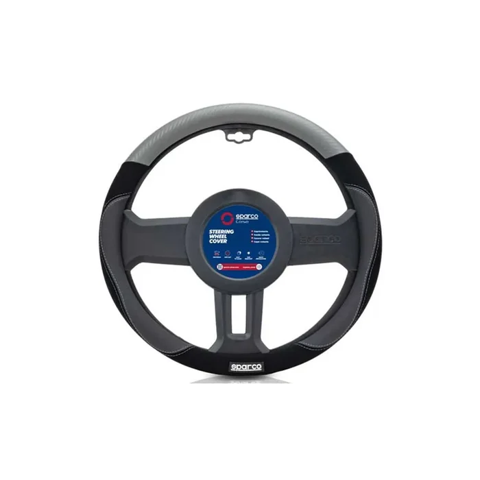 Sparco S122 SPCS122GR Steering Wheel Cover (Black/Grey)