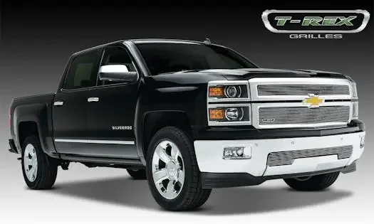 T-Rex Grilles 20121 Billet Grille, Polished, Aluminum, 2 Pc, Replacement