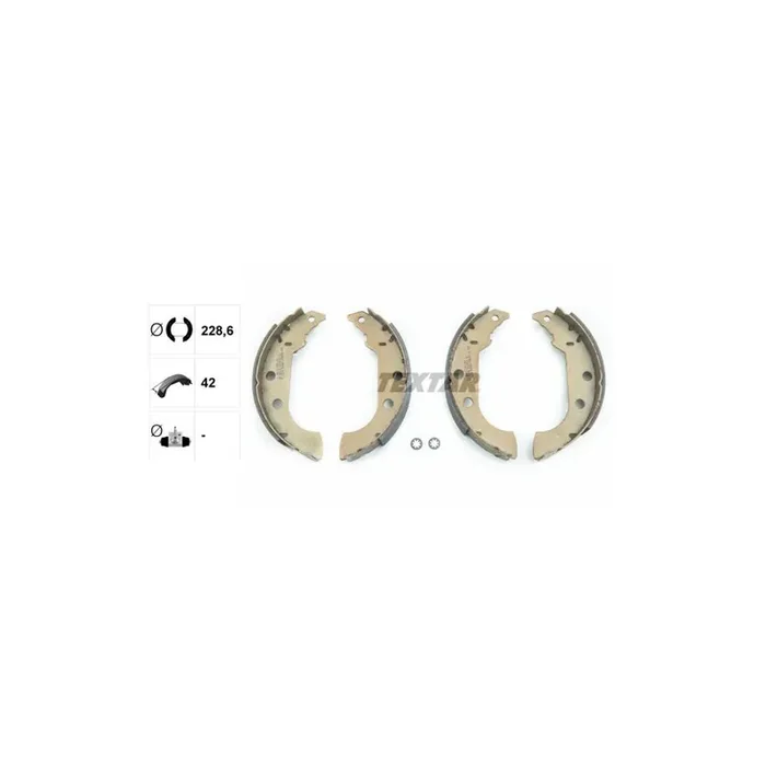 TEXTAR 91038100 Brake Shoe Set without handbrake lever, with accessories