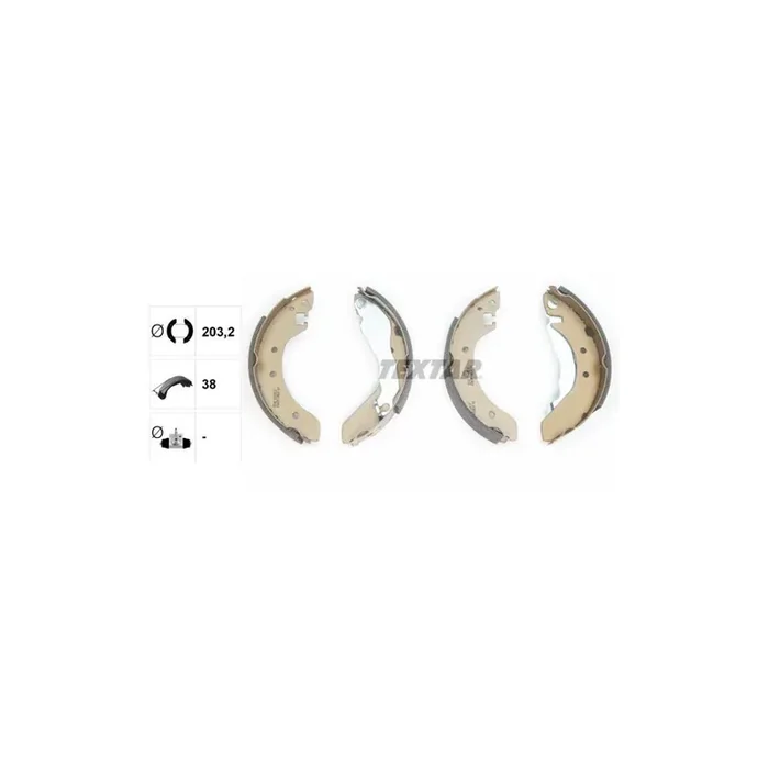 TEXTAR 91038700 Brake Shoe Set with handbrake lever