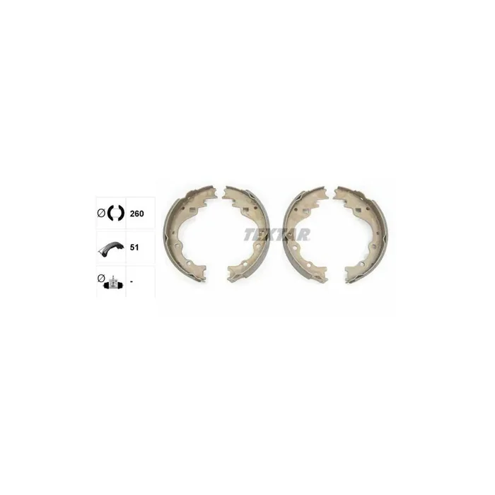 TEXTAR 91040100 Brake Shoe Set without handbrake lever