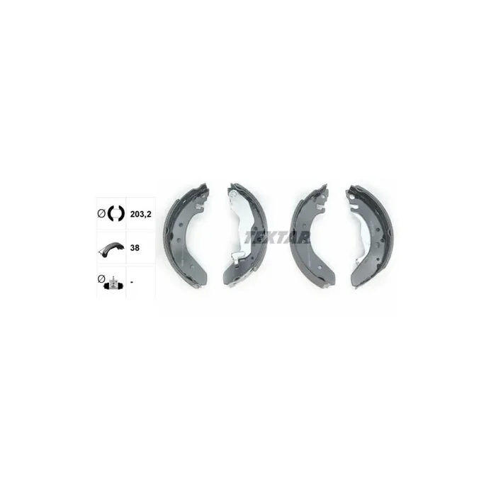 TEXTAR 91043900 Brake Shoe Set with handbrake lever