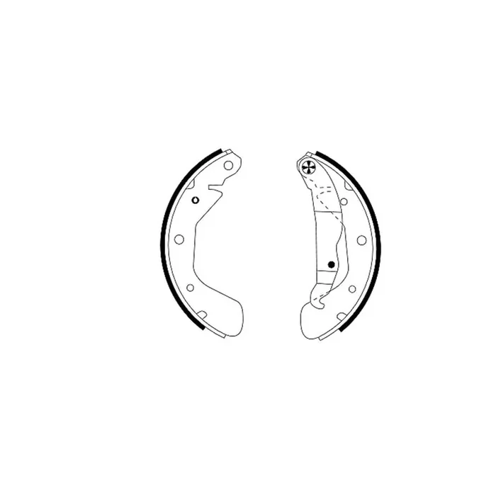 TEXTAR 91044800 Brake Shoe Set with handbrake lever, with accessories