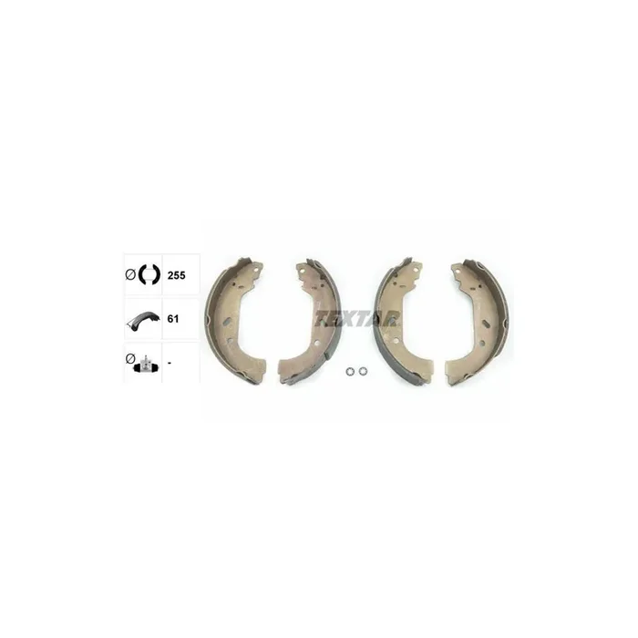 TEXTAR 91047800 Brake Shoe Set without handbrake lever, with accessories