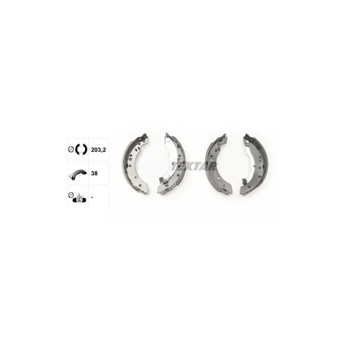 TEXTAR 91059800 Brake Shoe Set with handbrake lever