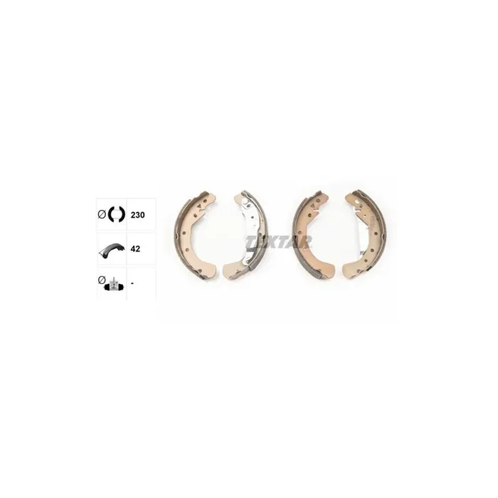 TEXTAR 91060100 Brake Shoe Set with handbrake lever