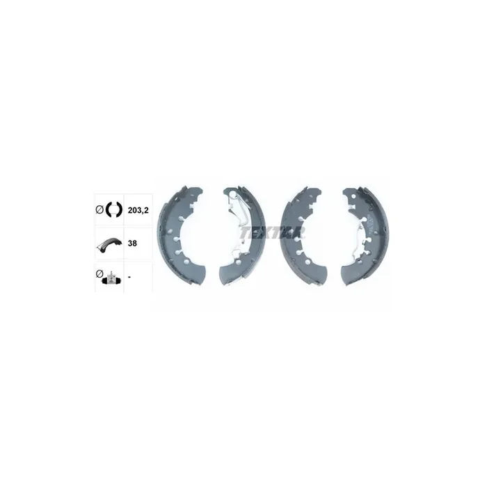 TEXTAR 91061100 Brake Shoe Set with handbrake lever