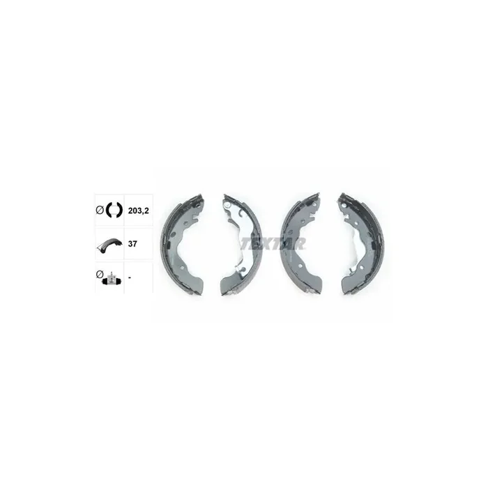 TEXTAR 91061700 Brake Shoe Set with handbrake lever