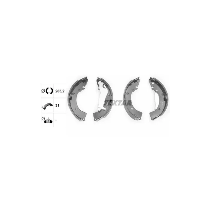 TEXTAR 91063300 Brake Shoe Set with handbrake lever