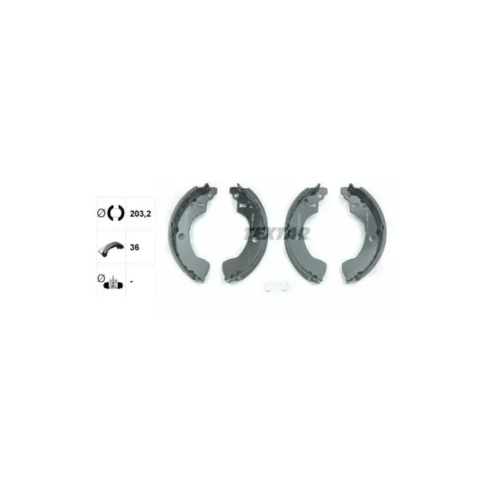 TEXTAR 91064400 Brake Shoe Set without handbrake lever, with accessories