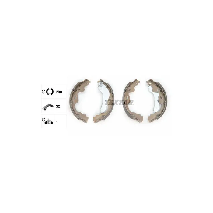 TEXTAR 91064500 Brake Shoe Set with handbrake lever