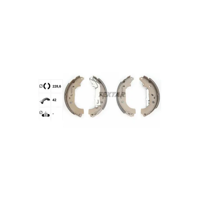 TEXTAR 91067600 Brake Shoe Set with handbrake lever